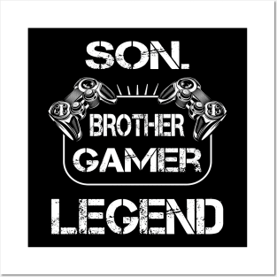 Son Brother Gamer Legend, Gifts For Teen Boys Gaming Posters and Art